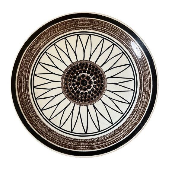 Royal China Dinner Plate Cavalier 70s Brown Flower 10” Made In USA Vintage - Picture 1 of 5